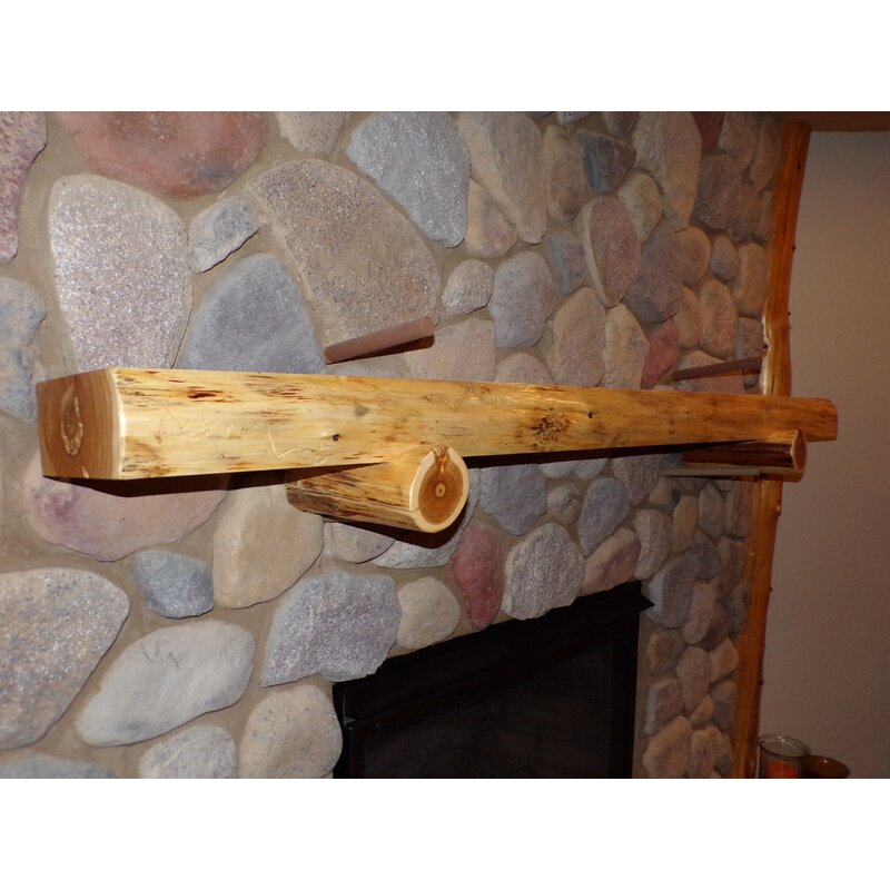 North Shore Log Company Cedar Slab Fireplace Shelf Mantel | Wayfair